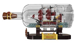 Zestaw Klocków Statek Piracki Czerwony w Butelce 885el. Mould King