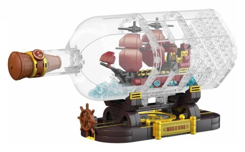 Zestaw Klocków Statek Piracki Czerwony w Butelce 885el. Mould King