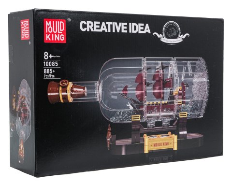 Zestaw Klocków Statek Piracki Czerwony w Butelce 885el. Mould King