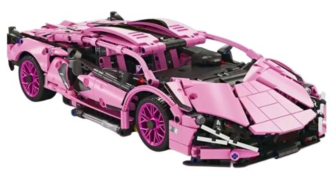 Klocki Auto Sportowe Różowe 1280 el – Zestaw Konstrukcyjny Samochód dla Dzieci 6+