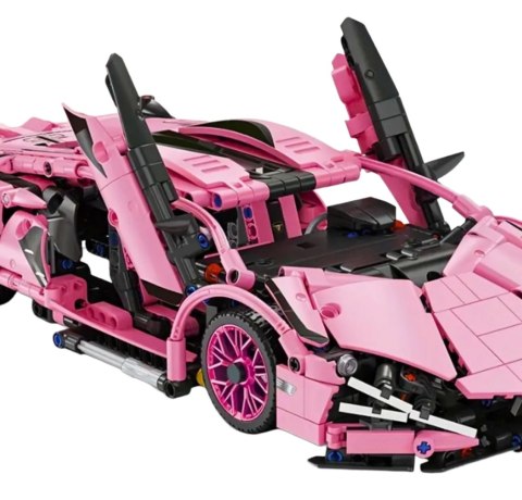Klocki Auto Sportowe Różowe 1280 el – Zestaw Konstrukcyjny Samochód dla Dzieci 6+