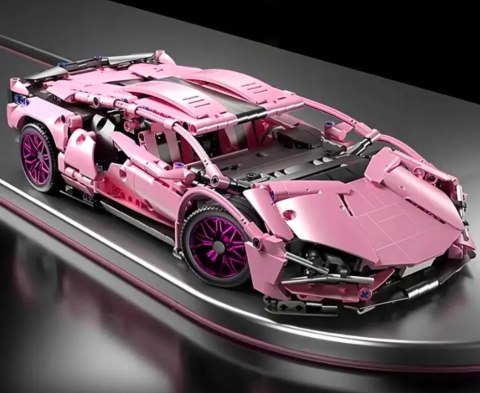 Klocki Auto Sportowe Różowe 1280 el – Zestaw Konstrukcyjny Samochód dla Dzieci 6+