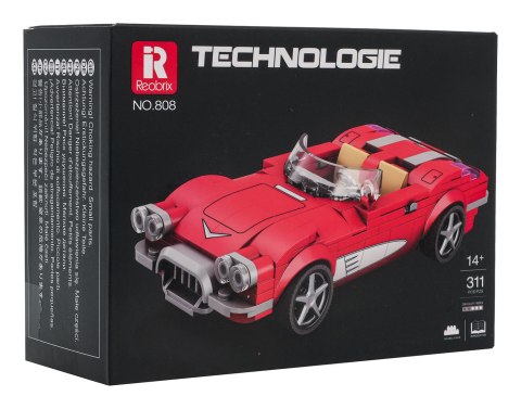 Zestaw Klocków Konstrukcyjnych Reobrix Auto Kabriolet Czerwony 311 el.