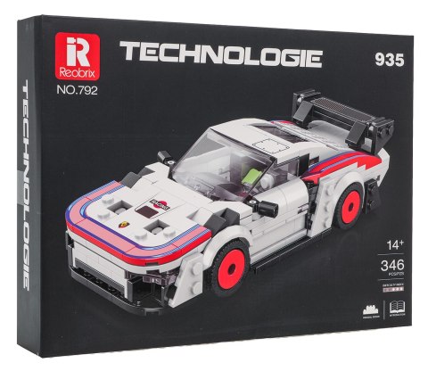 Zestaw Klocków Konstrukcyjnych Reobrix Auto Sportowe Białe 346el. 14+