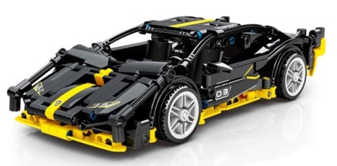 Klocki Konstrukcyjne Auto Sportowe Czarne 589 el. Napęd Pull-Back Gumowe Opony Model Samochodu dla Dzieci 6+