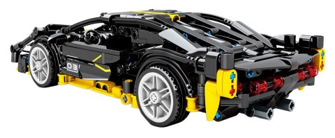 Klocki Konstrukcyjne Auto Sportowe Czarne 589 el. Napęd Pull-Back Gumowe Opony Model Samochodu dla Dzieci 6+