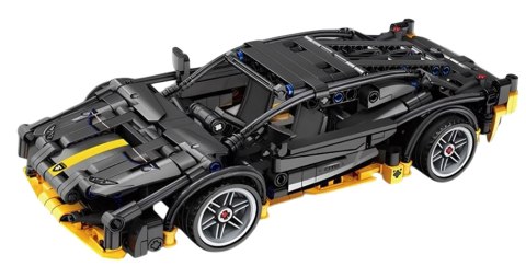 Klocki Konstrukcyjne Auto Sportowe Czarne 589 el. Napęd Pull-Back Gumowe Opony Model Samochodu dla Dzieci 6+