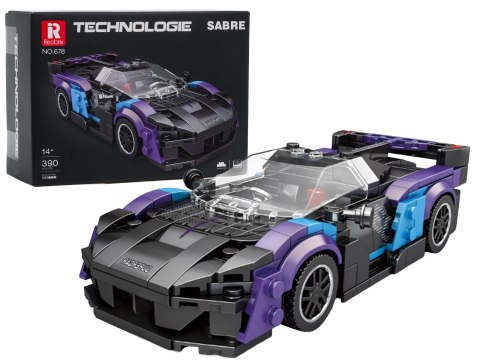 Zestaw Klocków Auto Sportowe Reobrix Czarno-Niebieskie 390 el.