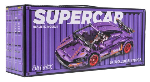 Zestaw Klocków Auto Sportowe Fioletowe 470el.