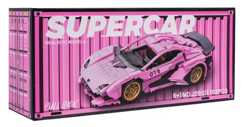 Zestaw Klocków Różowe Auto Sportowe 702 el z Napędem Pull Back – Zabawka dla Dziewczynki