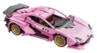 Zestaw Klocków Różowe Auto Sportowe 702 el z Napędem Pull Back – Zabawka dla Dziewczynki