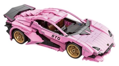 Zestaw Klocków Różowe Auto Sportowe 702 el z Napędem Pull Back – Zabawka dla Dziewczynki