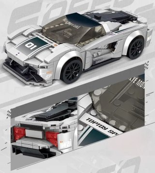 Zestaw Klocków Auto Sportowe Szare R/C zdalnie sterowane z klocków