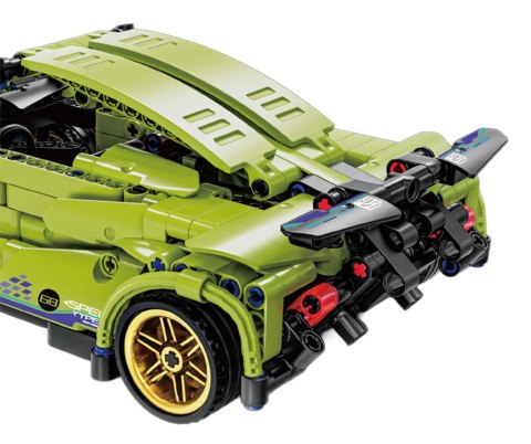 Klocki Konstrukcyjne Auto Sportowe Zielone 470 el. z Napędem Pull-Back