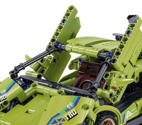 Klocki Konstrukcyjne Auto Sportowe Zielone 470 el. z Napędem Pull-Back