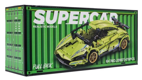 Klocki Konstrukcyjne Auto Sportowe Zielone 470 el. z Napędem Pull-Back