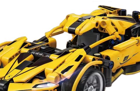 Zestaw Klocków Auto Sportowe Żółte 422 el. – klocki z Napędem Pull-Back