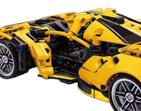 Zestaw Klocków Auto Sportowe Żółte 422 el. – klocki z Napędem Pull-Back