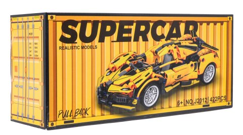 Zestaw Klocków Auto Sportowe Żółte 422 el. – klocki z Napędem Pull-Back