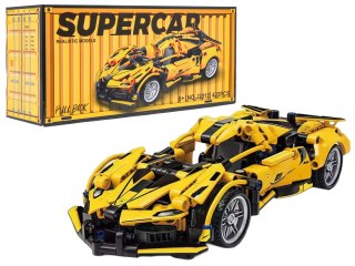 Zestaw Klocków Auto Sportowe Żółte 422 el. – klocki z Napędem Pull-Back