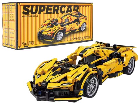 Zestaw Klocków Auto Sportowe Żółte 422 el. – klocki z Napędem Pull-Back