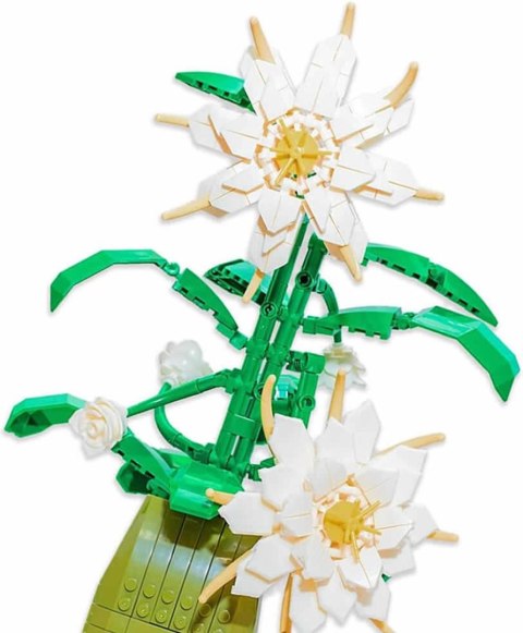 Zestaw Klocków Kwiaty Białe 571el. kwiaty w wazonie