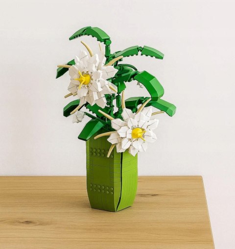 Zestaw Klocków Kwiaty Białe 571el. kwiaty w wazonie