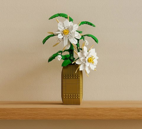 Zestaw Klocków Kwiaty Białe 571el. kwiaty w wazonie