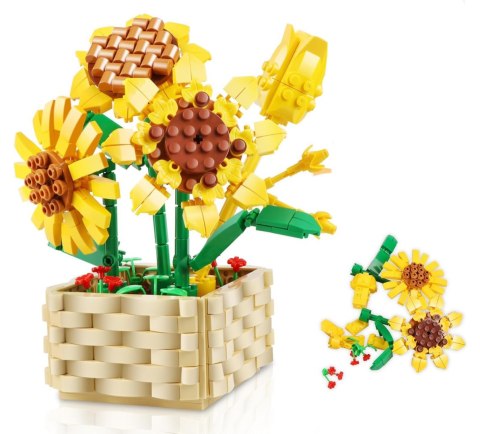 Kwiaty Słoneczniki z Klocków – Zestaw Konstrukcyjny 550 elementów