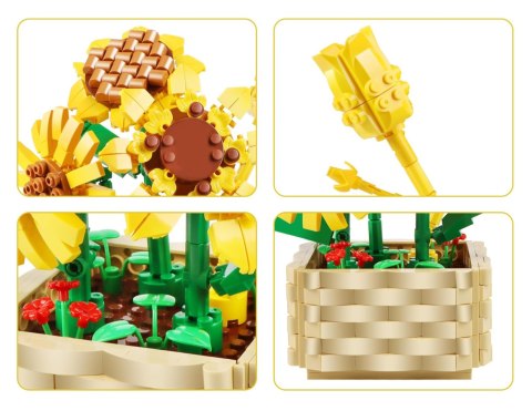 Kwiaty Słoneczniki z Klocków – Zestaw Konstrukcyjny 550 elementów