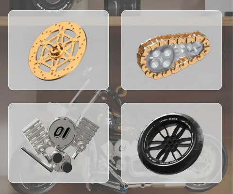 Zestaw Klocków Motocykl Czarny 455el.