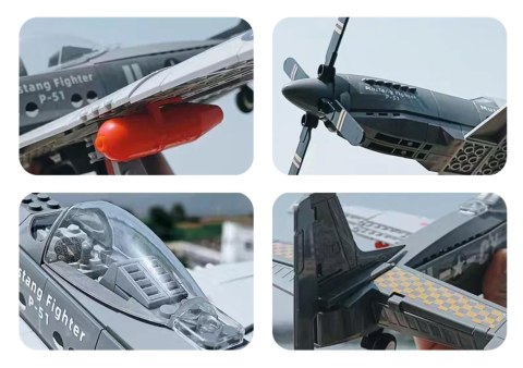 Samolot Klocki Myśliwiec P-51 Mustang 258 elementów Wange