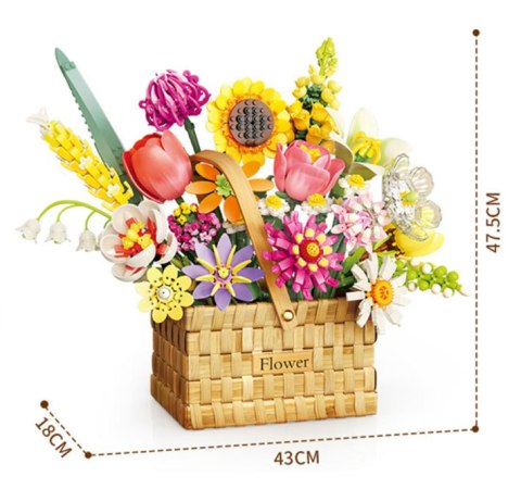 Zestaw Klocków Wiosenny Bukiet w Koszyku 1615el.