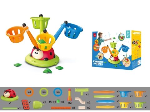 Gra zręcznościowa dla dzieci skakanka wyrzutnia rzut do celu biedronka 4w1