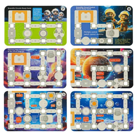 Mały elektryk elektronik zestaw edukacyjny 12 kart 58 elementów