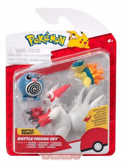 Pokemony 3pak Figurek Poliwag, Zangoose, Cyndaquil figurki Pokemon