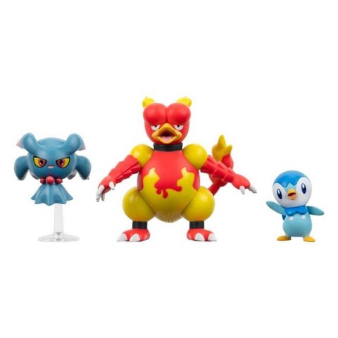 Pokemony - Zestaw 3 figurek: Piplup, Misdreavus, Magmar zestaw bitewny