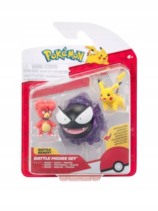 Pokemony Zestaw 3pak Magby, Gastly, Pikachu Figurki Pokémon dla Dzieci 4+