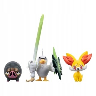 Pokemony Zestaw figurek Fennekin, Lechnok, Sirfetch'd 3pack kolekcjonerskie