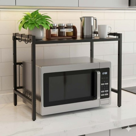 Półka kuchenna nad mikrofalówkę regulowana metal