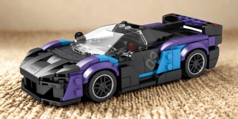 Zestaw Klocków Auto Sportowe Reobrix Czarno-Niebieskie 390 el.