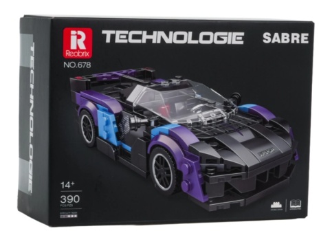 Zestaw Klocków Auto Sportowe Reobrix Czarno-Niebieskie 390 el.