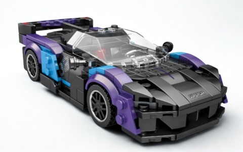 Zestaw Klocków Auto Sportowe Reobrix Czarno-Niebieskie 390 el.