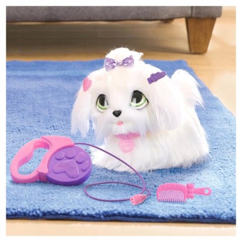 FurReal Go Go Pupy - Interaktywny Biały Piesek na Smyczy + Akcesoria