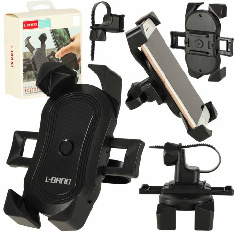 Uchwyt rowerowy motycyklowy na telefon czarny