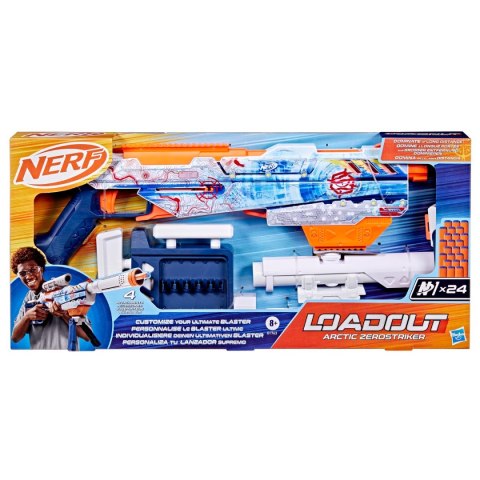 Nerf Loadout Arctic Zerostriker wyrzutnia z akcesoriami i 24 strzałkami