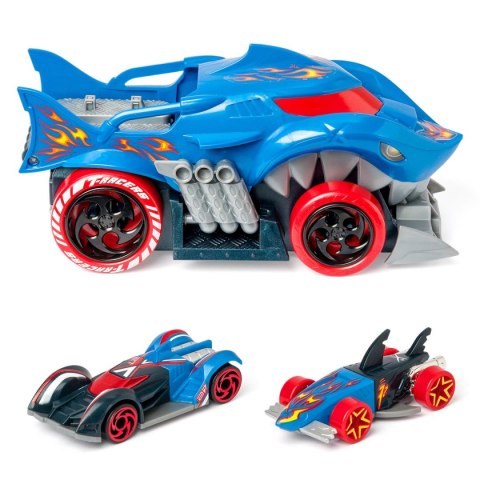 T-Racers Squad Launcher Shark – Ciężarówka Wyrzutnia z 2 Ekskluzywnymi Samochodami