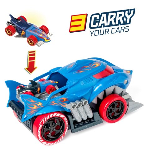 T-Racers Squad Launcher Shark – Ciężarówka Wyrzutnia z 2 Ekskluzywnymi Samochodami