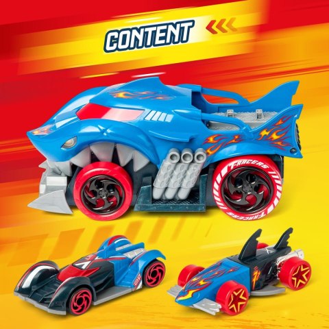 T-Racers Squad Launcher Shark – Ciężarówka Wyrzutnia z 2 Ekskluzywnymi Samochodami