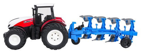 Traktor Czerwony R/C Z Pługiem 1:24